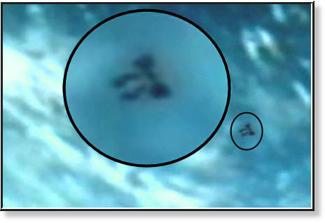 Click to enlarge Strange object near ISS ufo
