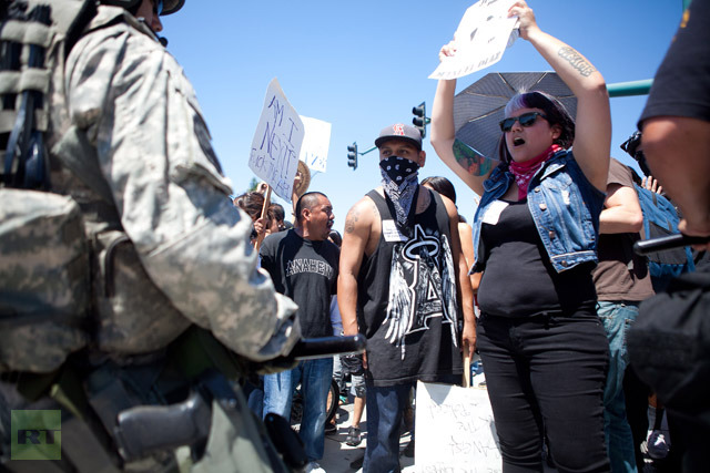 Click to enlarge Anaheim protest