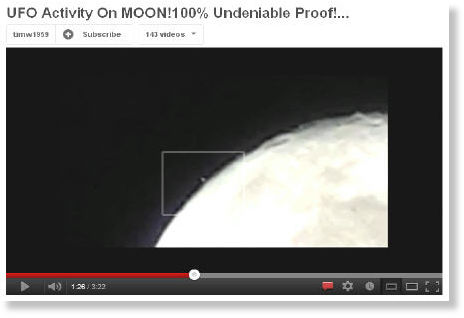 ufo flying around the moon?