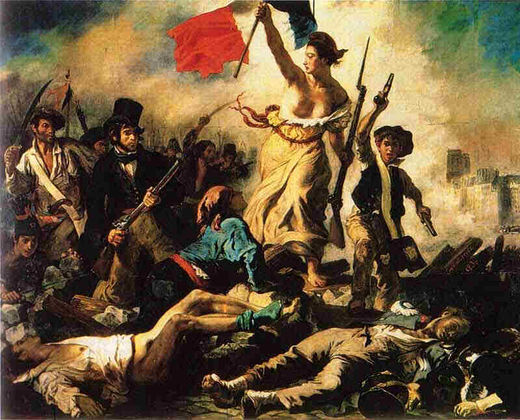 Click to enlarge Liberté guidant le Peuple, by Eugène Delacroix, 1830