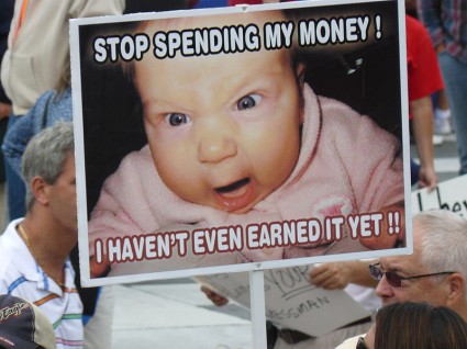 Fiscal cliff protest baby