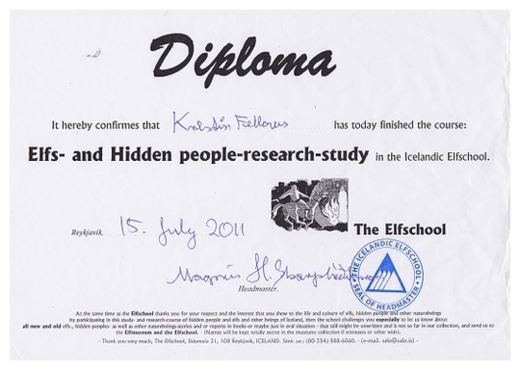 Click to enlarge Elf School Diploma