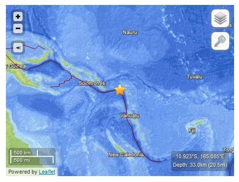 Santa Cruz Islands Quake_060213