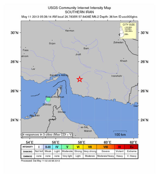 Click to enlarge Iran Quake_110513