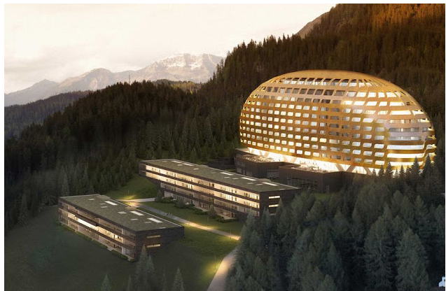 Golden egg ski resort in Davos