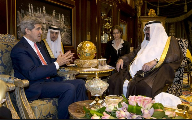 Click to enlarge Kerry and king Abdullah