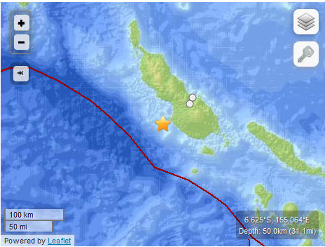 Earthquake 7.1 Papua New Guinea