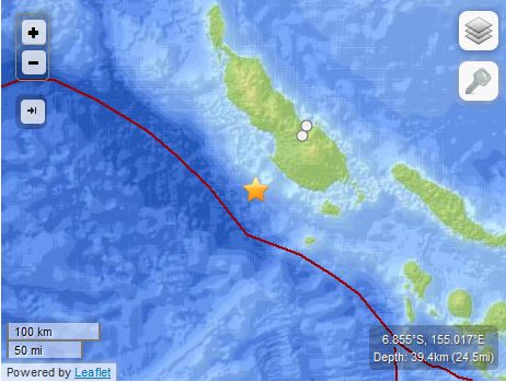 Earthquake 6.5 Papua New Guinea