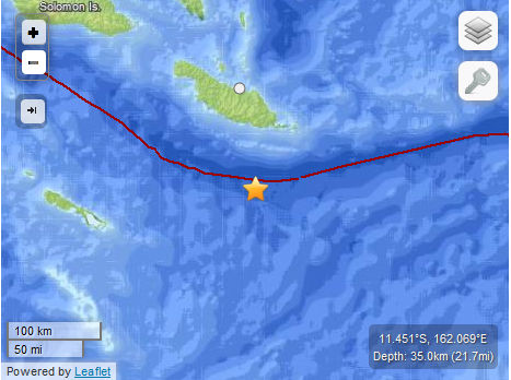 Earthquake 7.4 Solomon Islands