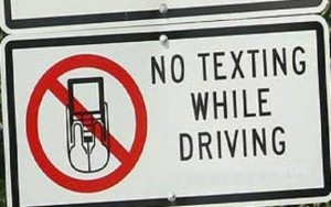No Texting While Driving sign