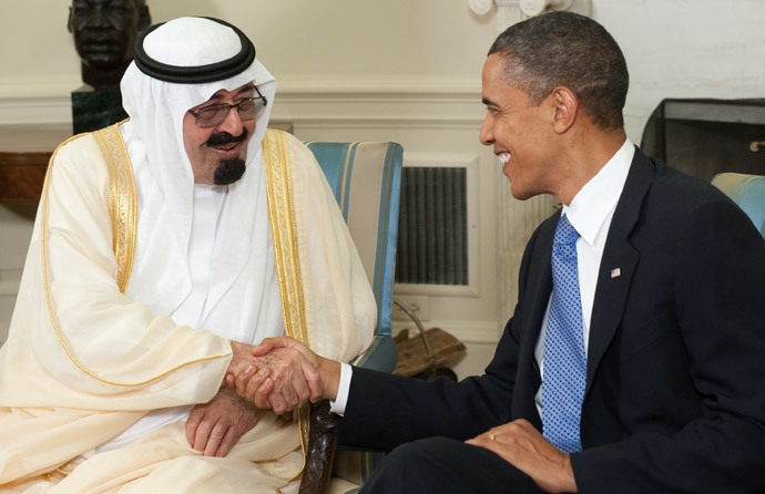 Click to enlarge Saudi king and Obama