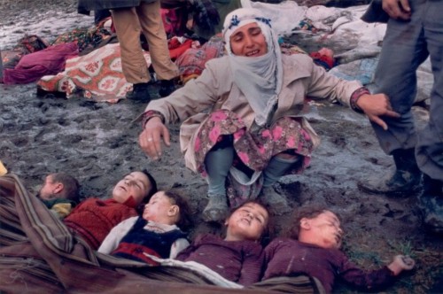 Iraqi woman and dead children
