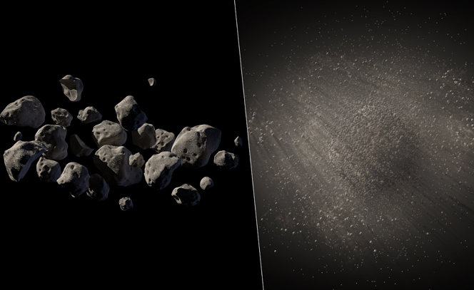 small asteroid rubble