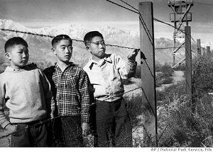 3 boys at Japanese internment camp