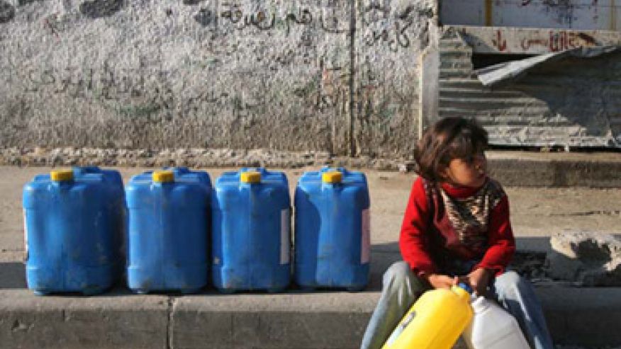child and water containers