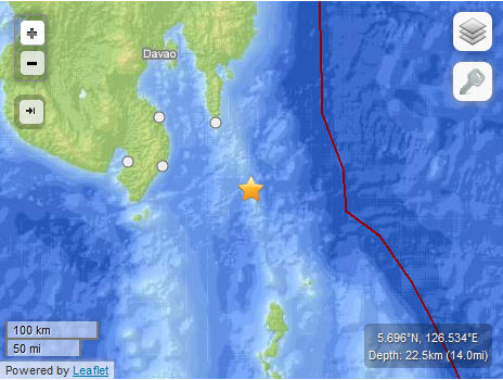 Earthquake 6.4 Pondaguitan, Philippines