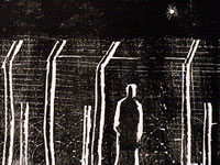 Detainee at fence
