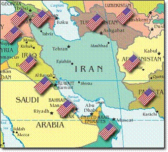 Iran surrounded by US