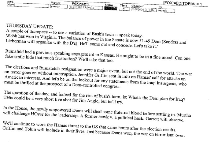 Fox news memo