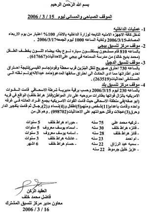 Iraqi police report on US war crime