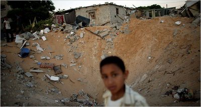 Remains of Palestinian House Bombed by Israel