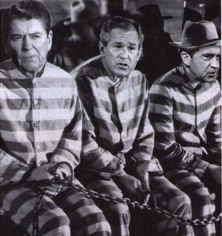 Reagan, Bush, and Nixon as inmates