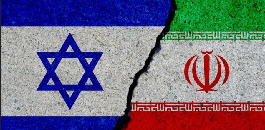 Iranian and Israeli flags
