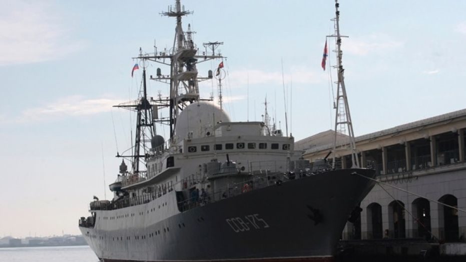 The Russian spy ship Viktor Leonov in 2014.
