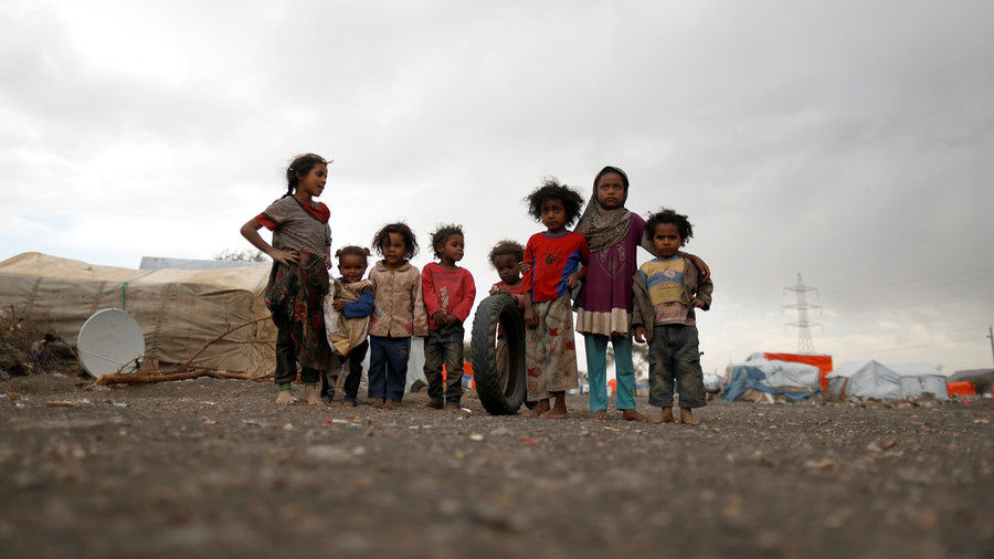 Children at camp near Sanaa, Yemen
