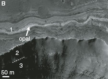 opal Mars Vallis Marineris canyon 
