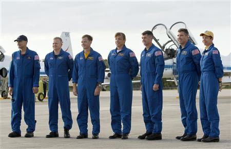 Crew members of the space shuttle Endeavour 