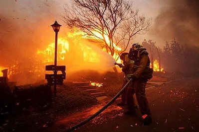 Fire in Sylmar, California
