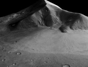 Martian mountain near the Hellas impact basin