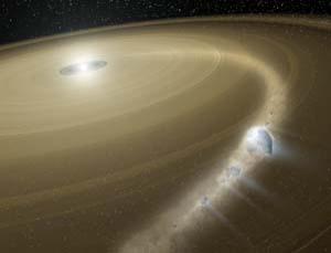 comet being torn to shreds around a dead star