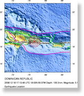 Dominican Republic USGS Earthquake Map