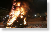 Xmas tree burning in Athens