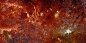 color infrared image of the center of our Milky Way galaxy 