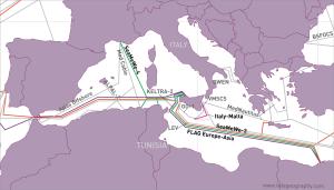 Click to enlarge data cables of the Mediterranean