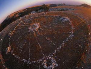 Click to enlarge oval arrangement of shoebox-sized stones in Wyoming