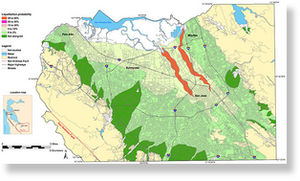 Click to enlarge map shows the likelihood of liquefaction Bay area