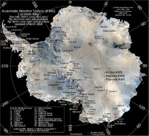 Antarctica Map of Automated Weather Stations