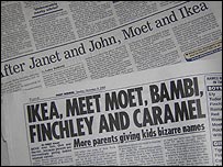 Bizarre Names Newspaper