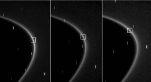 newly found moonlet in a bright arc of Saturn's faint G ring