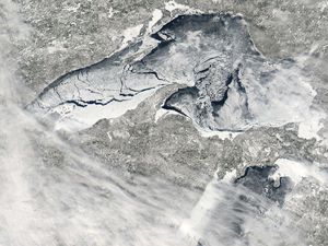 Click to enlarge Lake Superior frozen