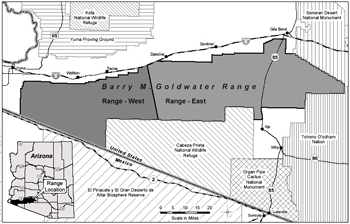 Click to enlarge Barry M. Goldwater Range map