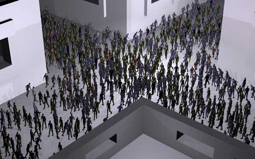 Computer-modeled crowds