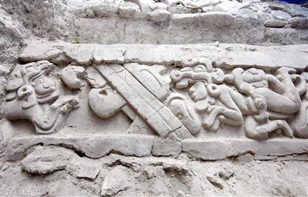 Mayan panel with ufo