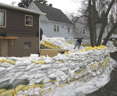 sandbag dike