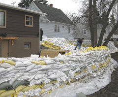 sandbag dike