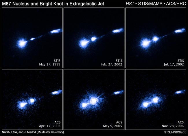 Hubble photos of M87 and HST-1